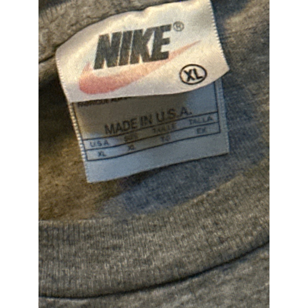 Vintage Nike T Shirt Mens XL Grey Heather Embroidered Swoosh Made in USA 90s Tee - Picture 2 of 2